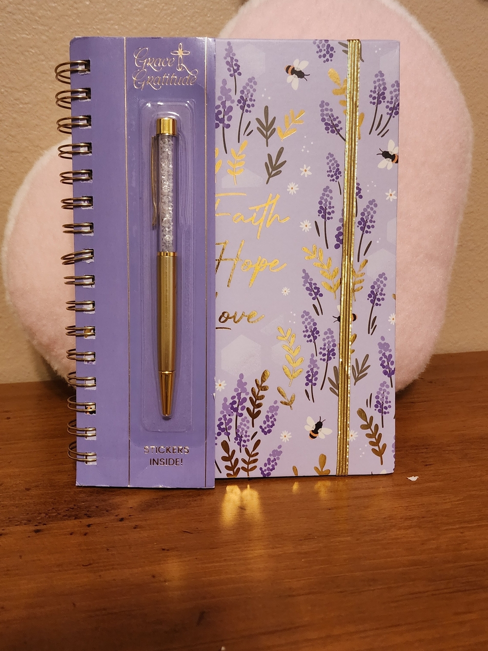 Lavender Floral Journal with Gold Pen - Lavender